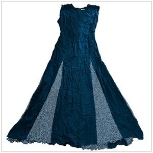 Midnight Velvet Rayon Dress Size S Black And metallic